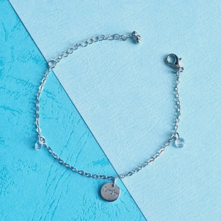 Brățară metalică argintie, 23cm, charm 10mm – Eleganță și rafinament [0]