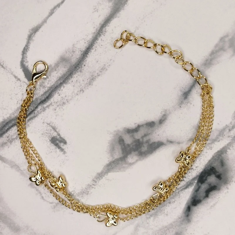 Bratari aurii de dama cu charm fluture [1]