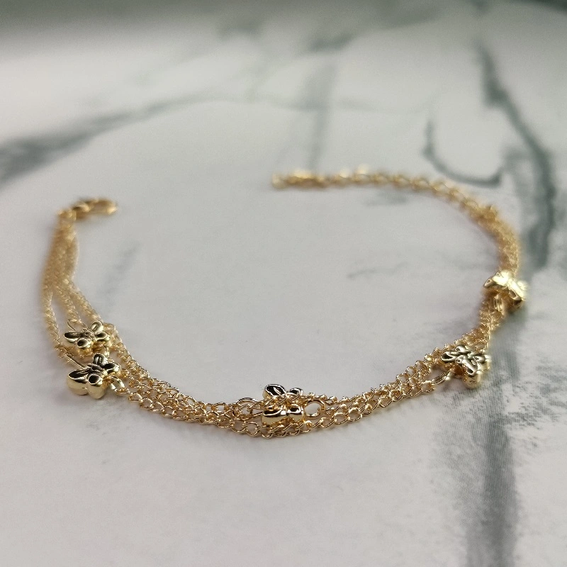 Bratari aurii de dama cu charm fluture [0]