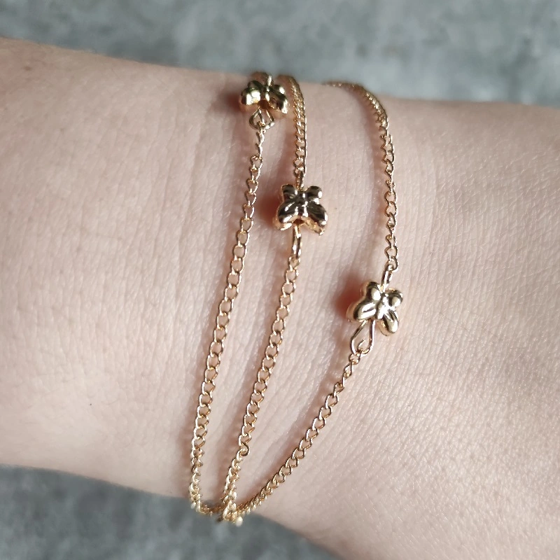 Bratari aurii de dama cu charm fluture [3]