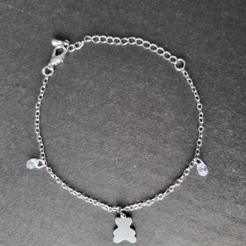 Brățară metalică argintie, 23cm, charm 10mm – Eleganță și rafinament [2]