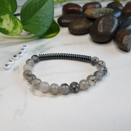 Bratara handmade din pietre semipretioase si snur elastic. [3]