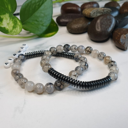 Bratara handmade din pietre semipretioase si snur elastic. [2]