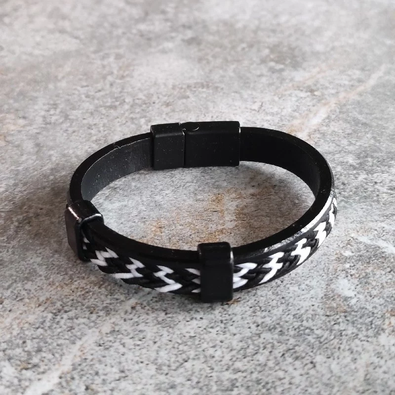 Bratara piele ecologica cu snur impletit, bratara dama ieftina [1]