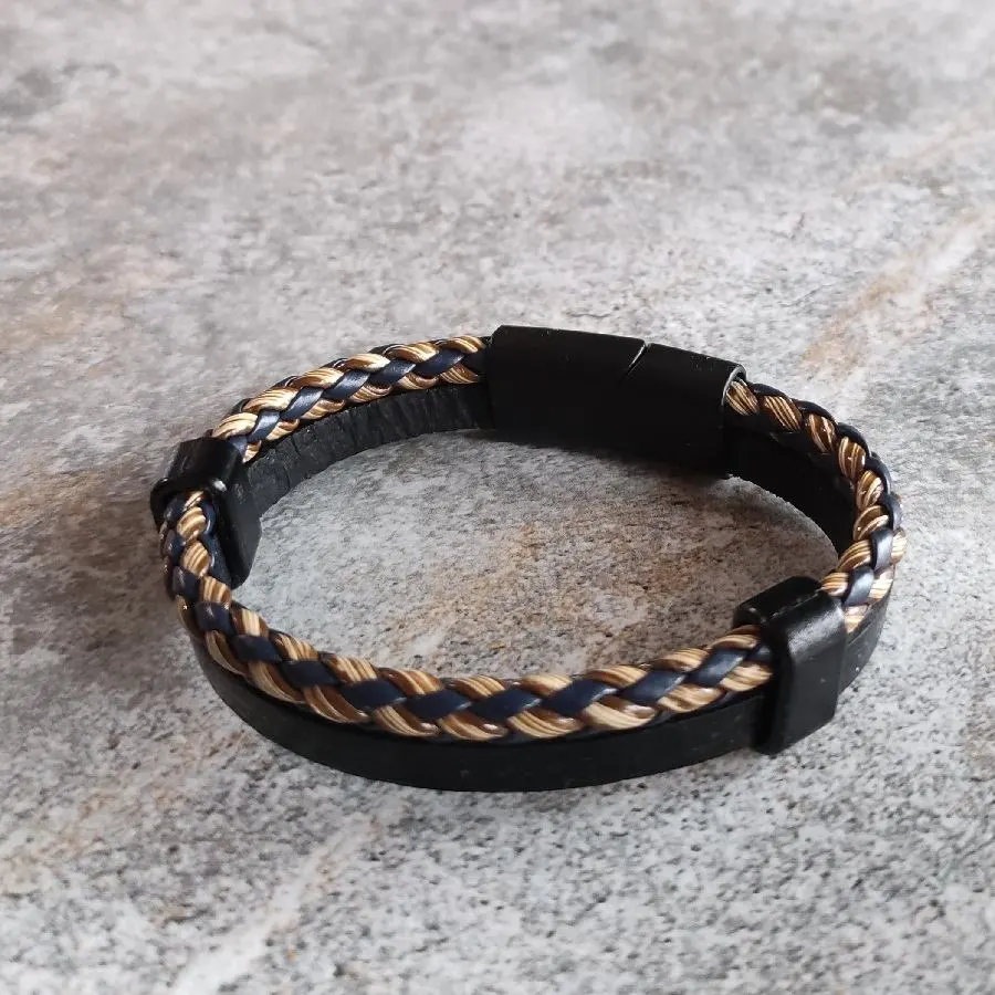 Bratara piele ecologica, bratara dubla normala si impletita, culori deosebite [3]