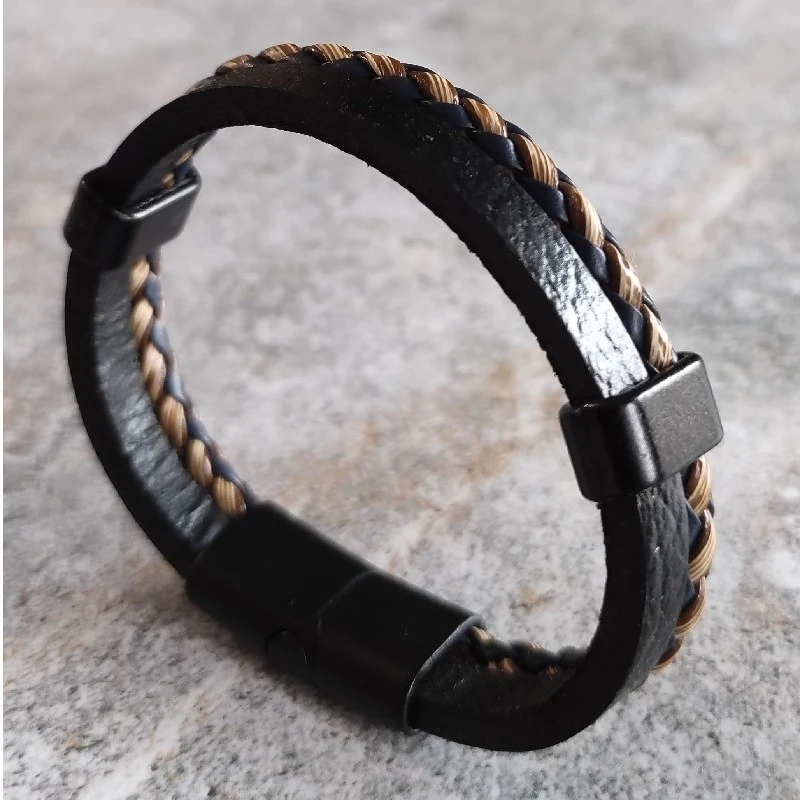 Bratara piele ecologica, bratara dubla normala si impletita, culori deosebite [2]