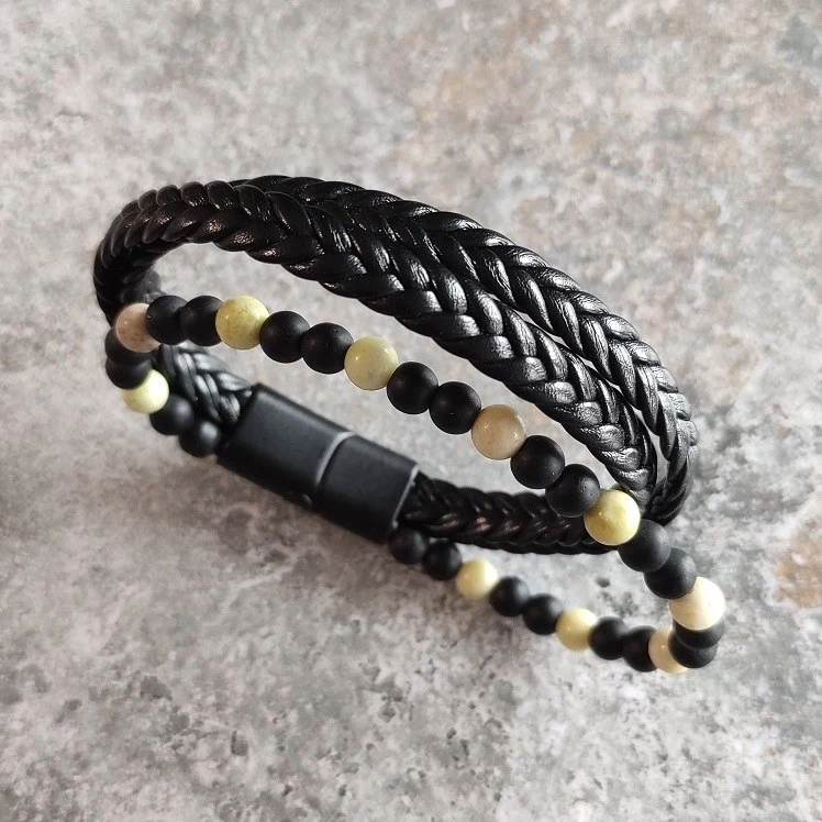 Bratara dama, piele ecologica, handmade, bratari pietre naturale [1]