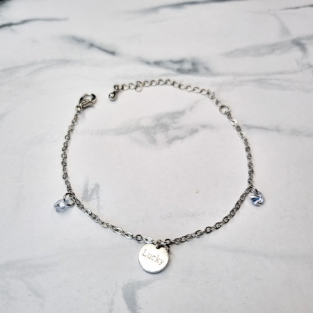 Brățară metalică argintie, 23cm, charm 10mm – Eleganță și rafinament [2]