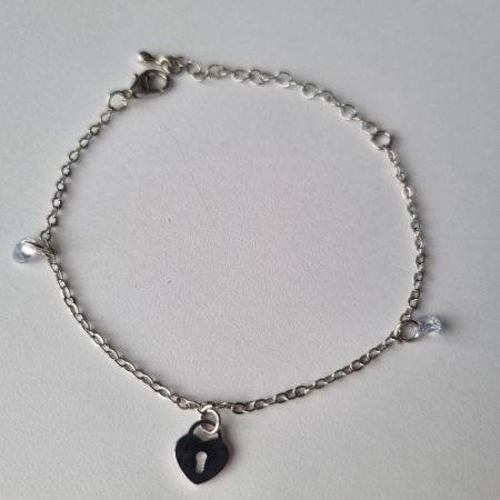 Brățară metalică argintie, 23cm, charm 10mm – Eleganță și rafinament [2]