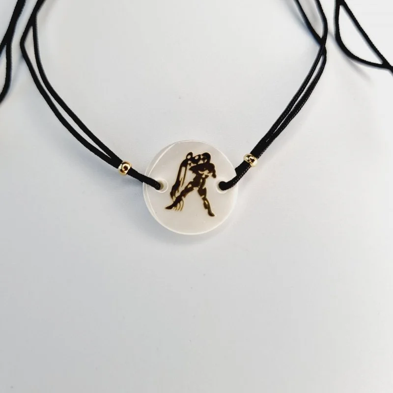 Bratari cu zodii din snur si charm din sidef