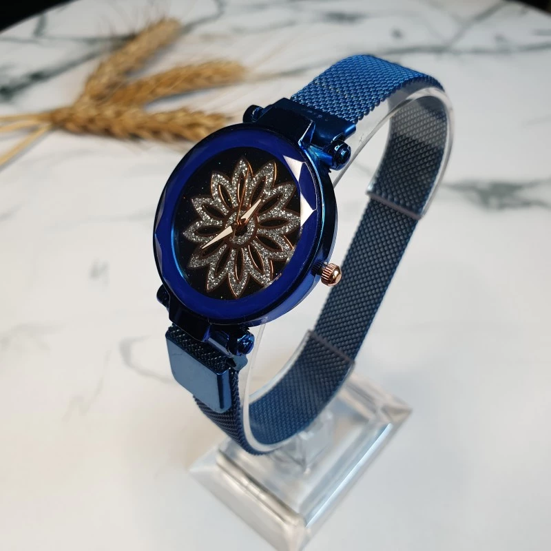 ceas dama, cadran negru, curea metalica inchidere magnetica [2]