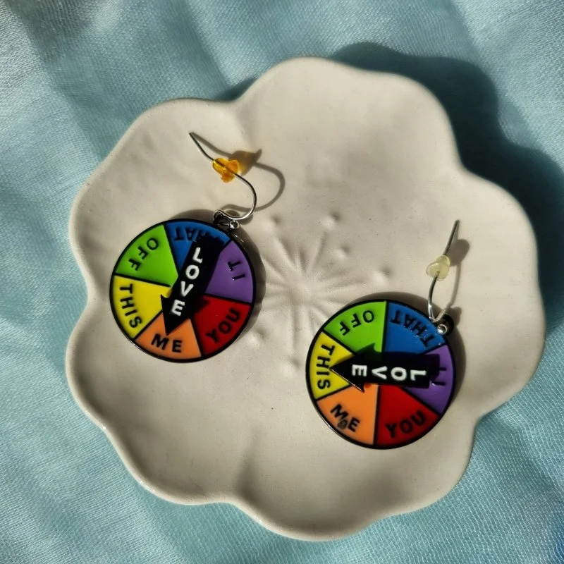 Cercei cu mesaj love, cercei dama multicolor [1]