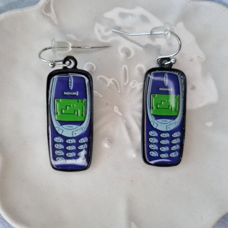 Cercei dama din metal, model telefon mobil [0]