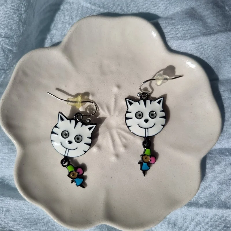 Cercei dama, model pisica cu soricel [0]