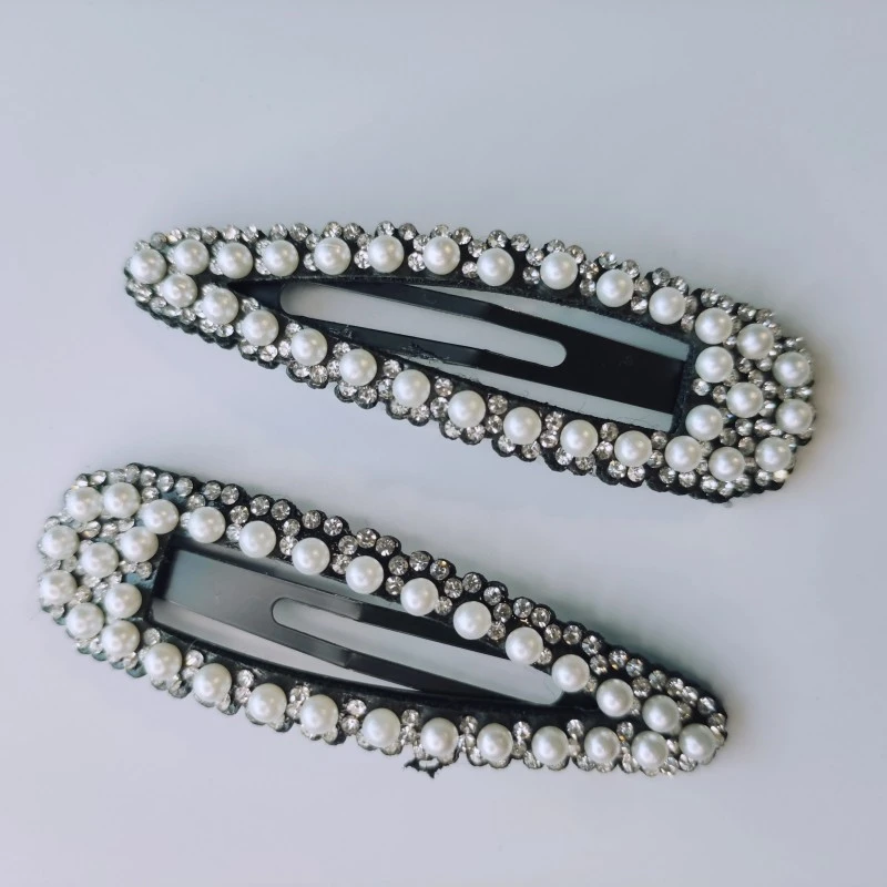 clama de par, eleganta, cu strasuri si perle din plastic [0]