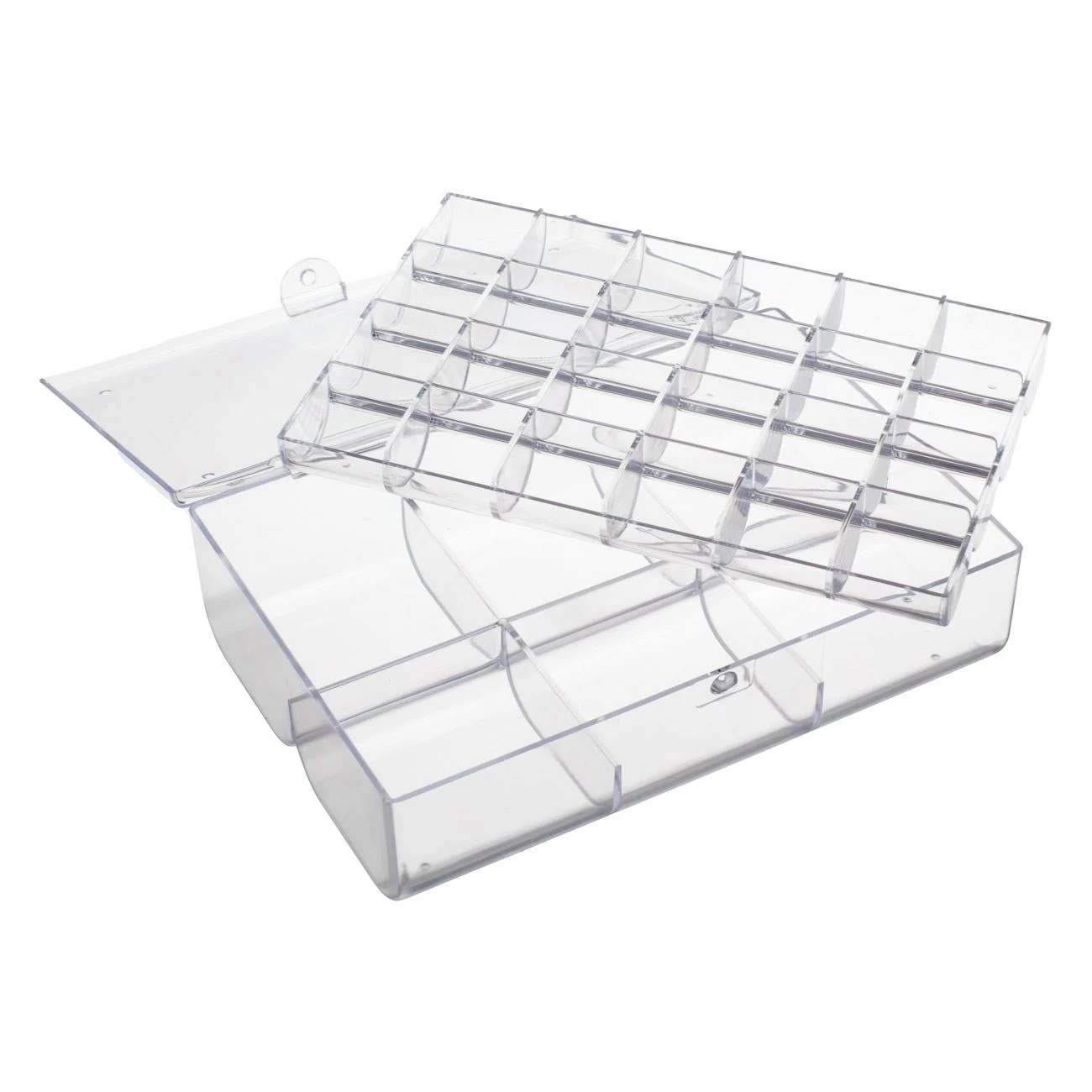 Home & Deco - Organizator pentru bijuterii, transparent, din acril cu raft detasabil