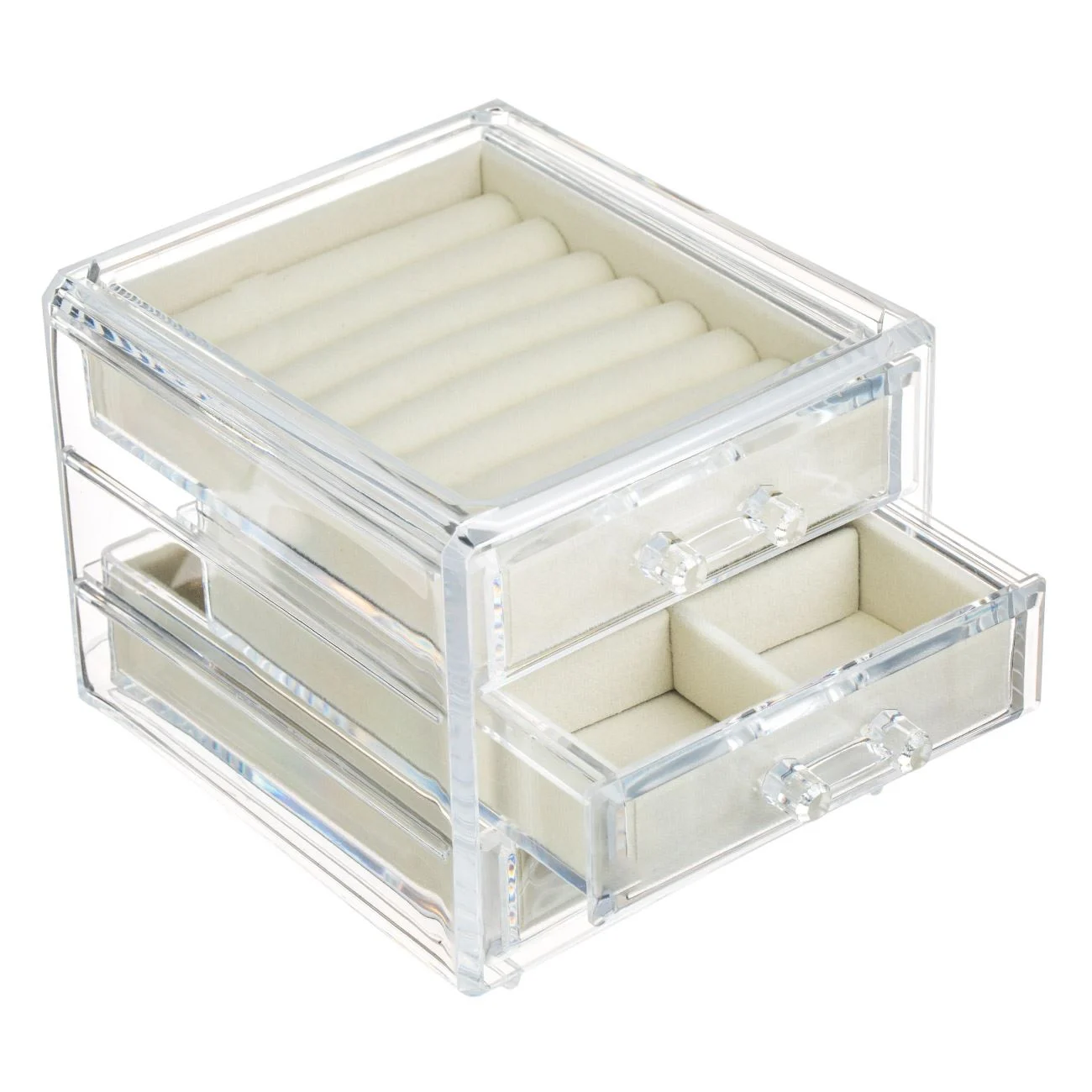 caseta pentru bijuterii din acril cu interior catifelat culoare ivory [1]