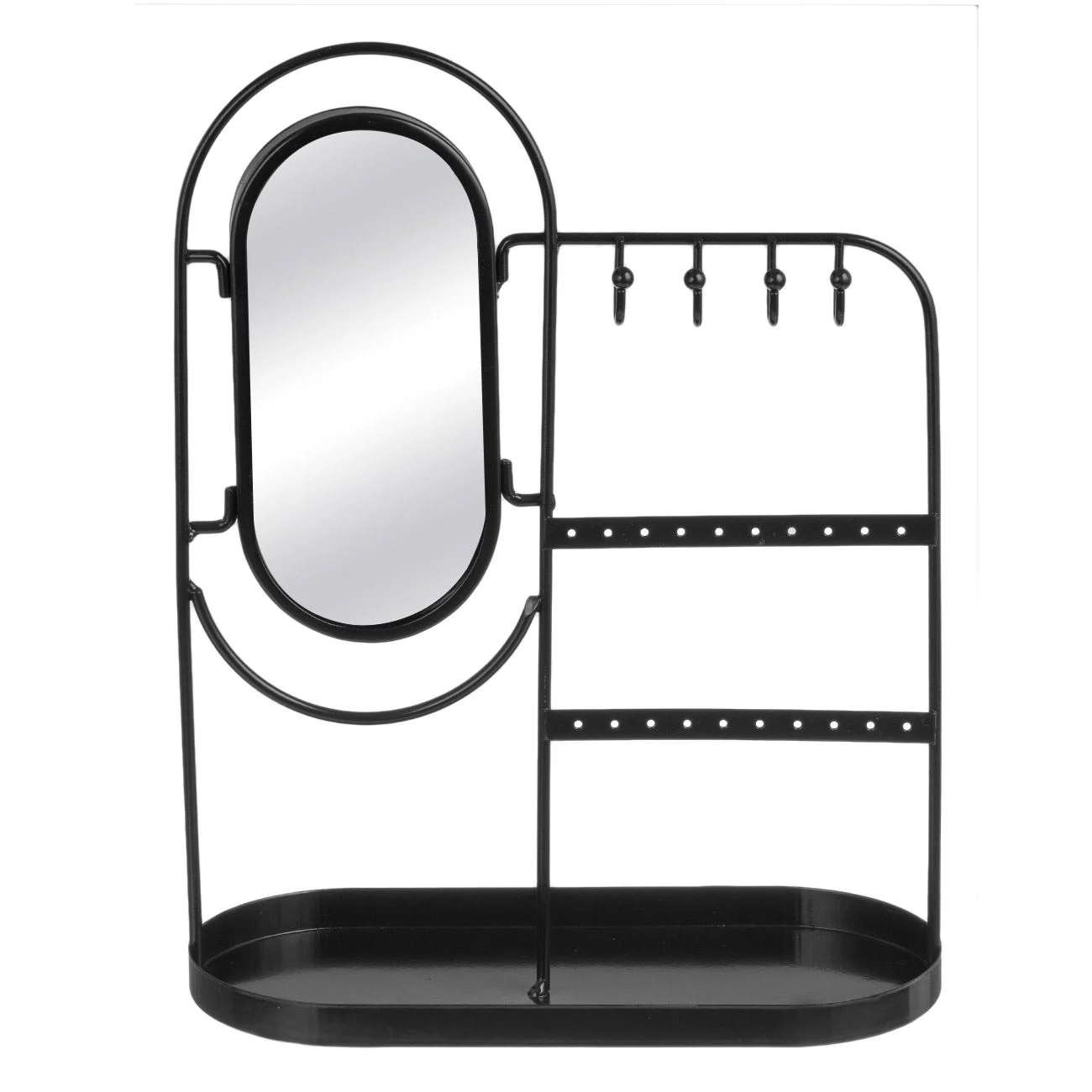 Home & Deco - Organizator bijuterii din metal și sticlă de culoare neagra