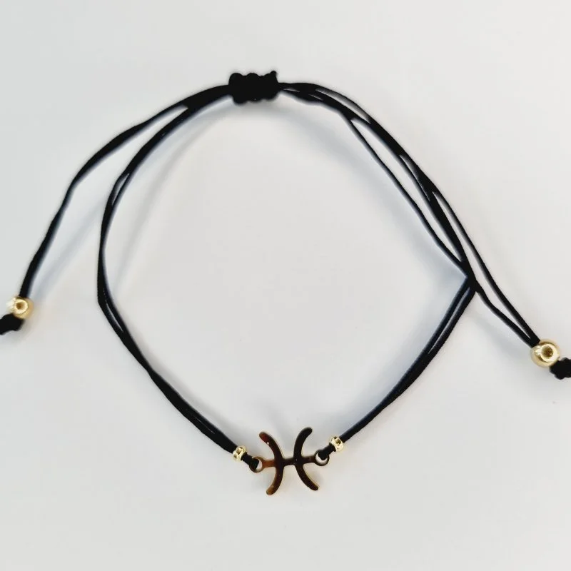 Bratari cu semne zodiacale pesti, negru