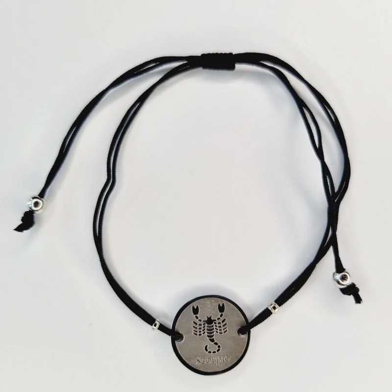 Bratara cu simboluri zodiacale scorpion, negru