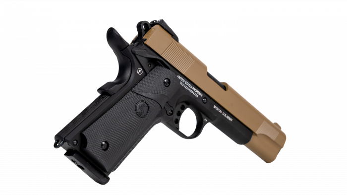 Colt 1911 Combat Ported GreenGas Dual tone (Tan-Negru) Full Metal  blowback [3]