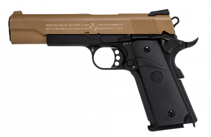 Colt 1911 Combat GreenGas Dual tone (TAN-Negru) Full Metal BlowBack [2]
