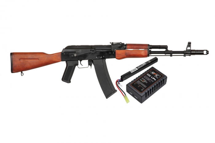 Set complet Arma Asalt AK 47 SA-J02 EDGE - Full Metal +  Smart charger, LiPo cu baterie si bile [2]