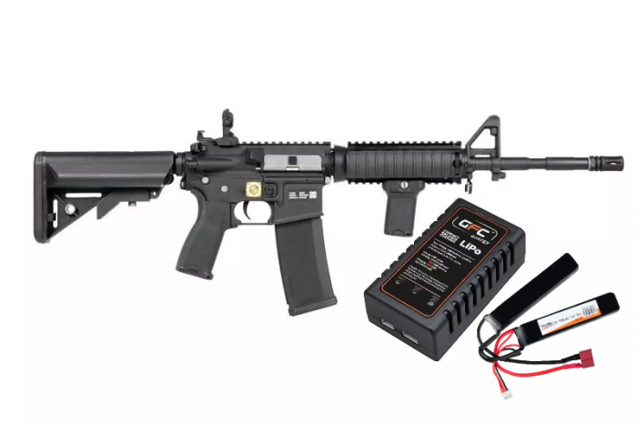 Set Complet Arma asalt M4 RRA SA-E03 EDGE MOSFET + Smart charger, LiPo cu baterie si bile [2]