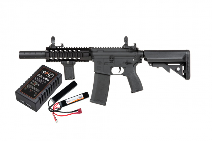 Set complet Arma asalt M4 RRA SA-E11 EDGE MOSFET + Smart charger, LiPo cu baterie si bile [2]