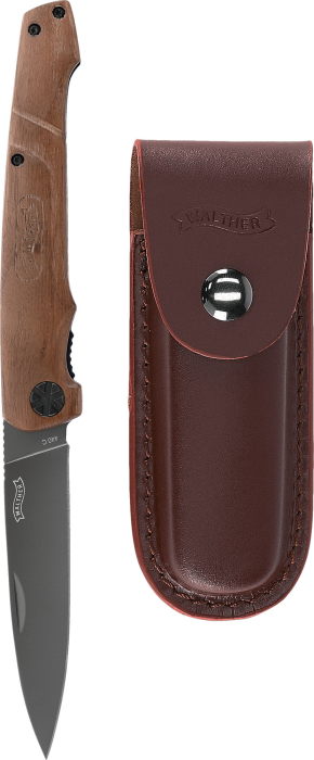 briceag Walther BWK1 lama otel maner lemn si toc piele cadou [4]