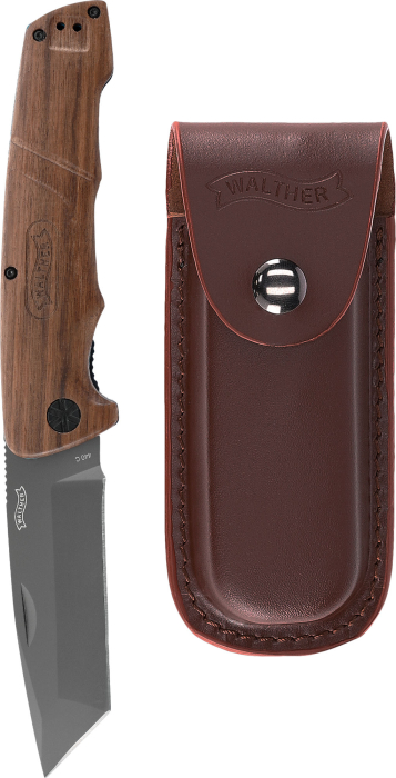 briceag Walther BWK4 lama otel maner lemn toc piele cadou [4]