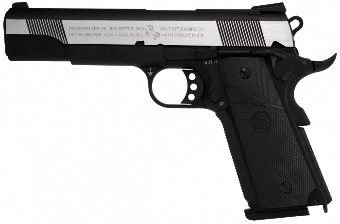Colt 1911 Combat GreenGas Dual tone (Silver-Negru) Full Metal blowback [4]