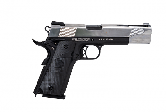 Colt 1911 Combat Ported GreenGas Dual tone (Silver-Negru) Full Metal  blowback [4]