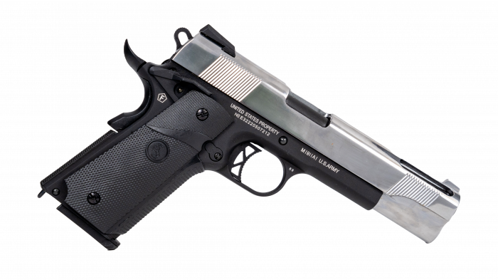 Colt 1911 Combat Ported GreenGas Dual tone (Silver-Negru) Full Metal  blowback [2]