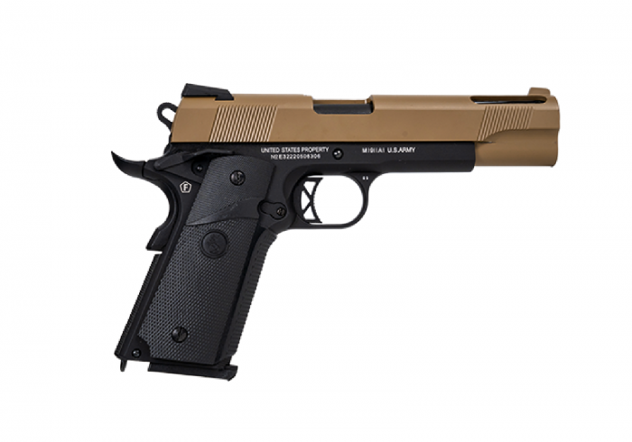 Colt 1911 Combat Ported GreenGas Dual tone (Tan-Negru) Full Metal  blowback [4]