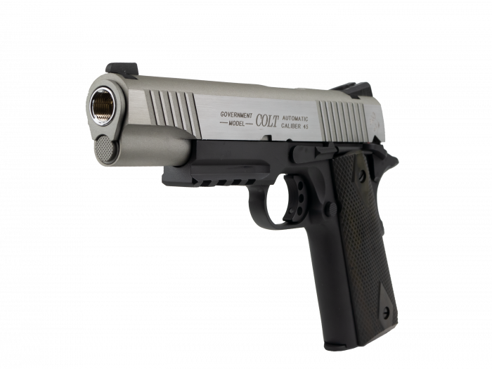 Pistol COLT 1911 Rail Gun Dual Tone Silver Blowback Full Metal CO2 [2]