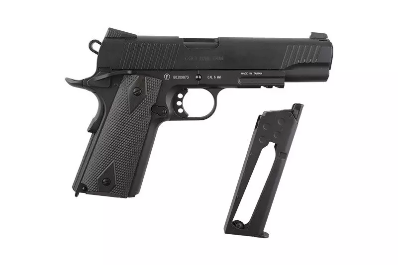 Pistol Colt 1911 Blackened Rail Gun Negru Mat Full Metal BlowBack [13]