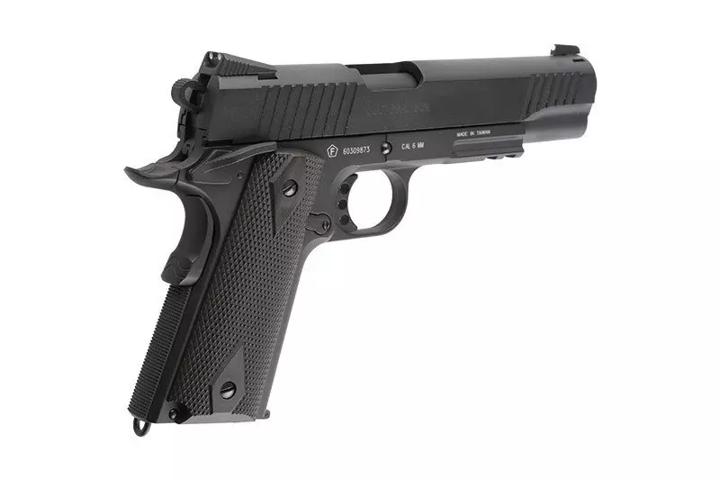 Pistol Colt 1911 Blackened Rail Gun Negru Mat Full Metal BlowBack [9]