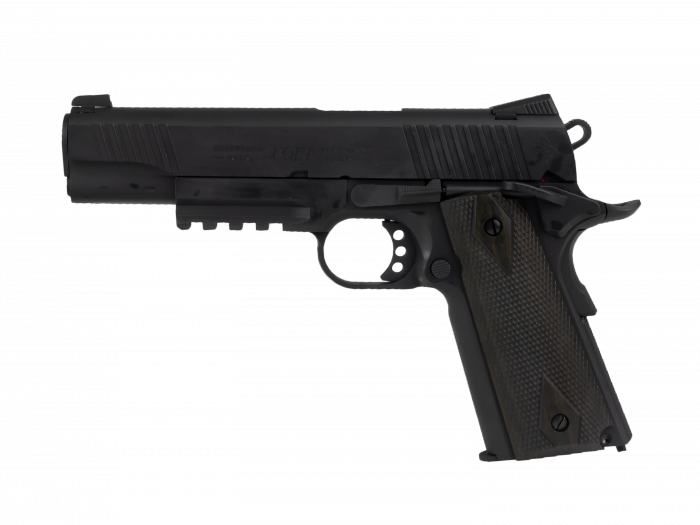 Pistol Colt 1911 Blackened Rail Gun Negru Mat Full Metal BlowBack [3]