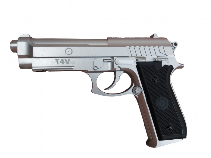 Pistolul Airsoft PT92 Silver Upgradat cu putere de 4 Jouli [2]