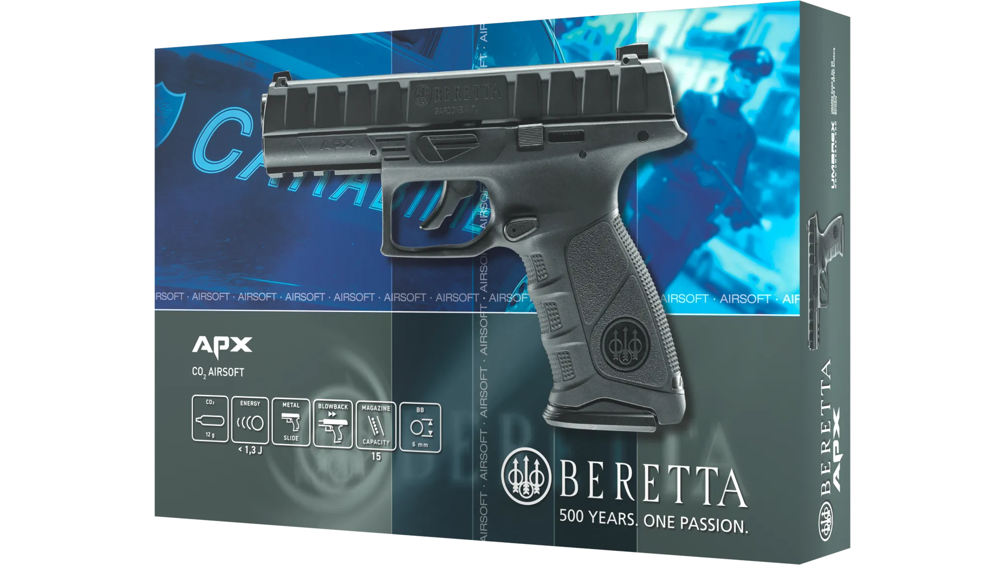 Set complet Beretta APX CO2 BlowBack UPGRADED + 1000 bile + 10 capsule CO2 + Cutie de transport [8]