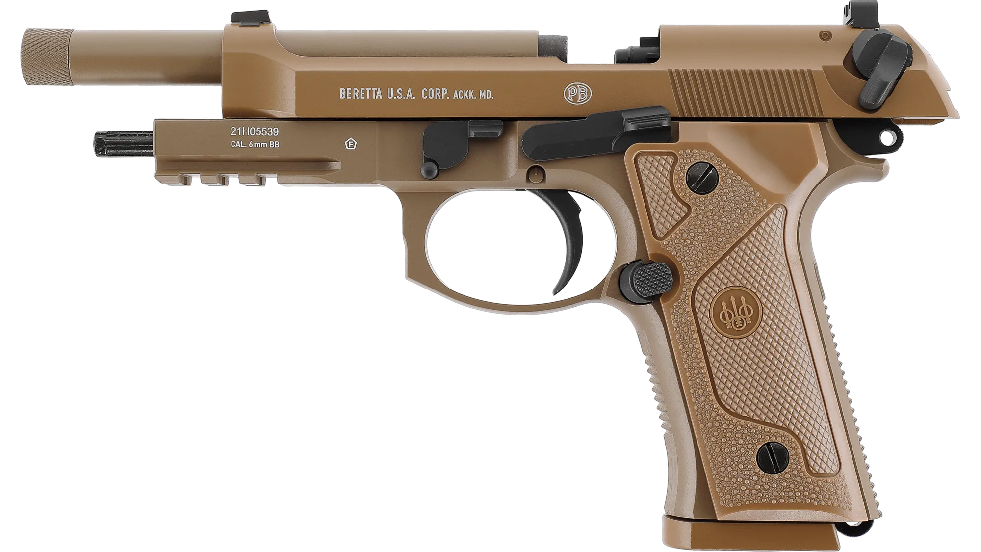 Set complet Pistol Beretta MOD. M9A3 FM BB CO2 Tan + 1000 bile + 10 capsule CO2 + cutie de transport [3]