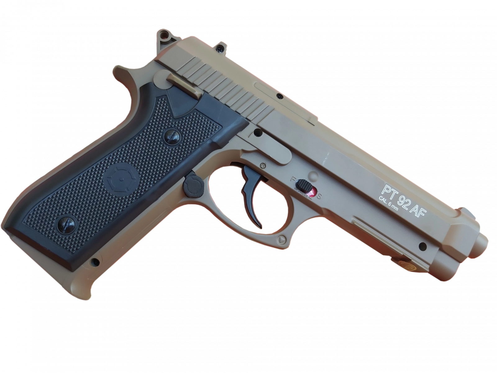 SET Complet Pistol Airsoft CO2 PT92 TAN Full metal Upgraded 4J NBB [4]