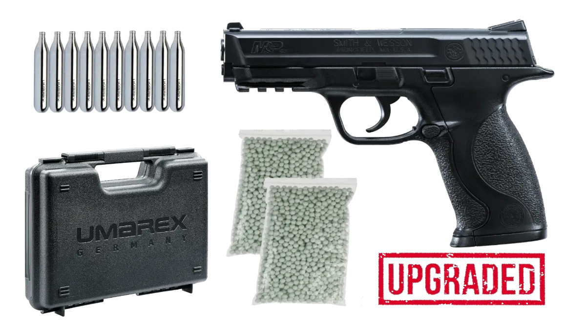 Set complet Pistol airsoft Smith & Wesson M&P40 Metalic Co2 NBB (Upgrade) + 1000 bile + 10 CO2 + cutie de transport [2]