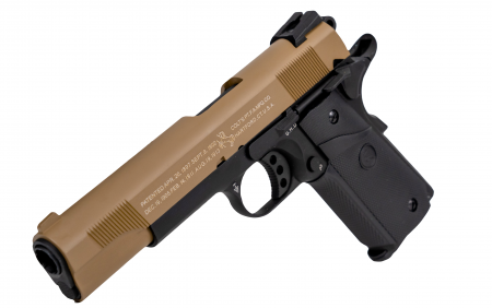 Pistoale cu Recul ( Green Gas ) - Colt 1911 Combat GreenGas Dual tone (TAN-Negru) Full Metal BlowBack
