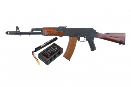 Arme de Asalt - Set complet Arma Asalt AK 47 RK-06 + Smart charger, LiPo cu baterie si bile
