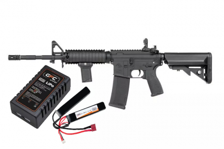 Arme de Asalt Electrice - Set Complet Arma asalt M4 RRA SA-E03 EDGE MOSFET + Smart charger, LiPo cu baterie si bile