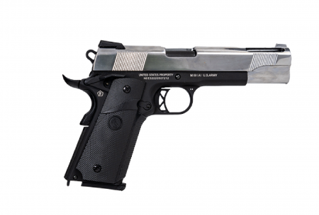 Colt 1911 Combat Ported GreenGas Dual tone (Silver-Negru) Full Metal  blowback [3]