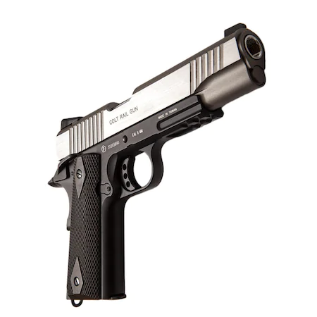 Pistoale cu Recul ( CO2 ) - Pistol COLT 1911 Rail Gun  CO2 Black Dual Tone Blowback Full Metal