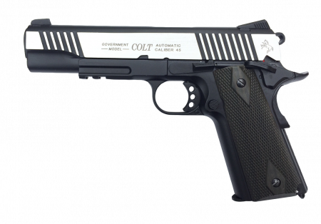 Pistoale cu Recul ( CO2 ) - Pistol COLT 1911 Rail Gun Dual Tone Blowback Full Metal CO2